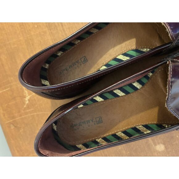 Sperry Women's size 9 Leather Upper Preppy Chocolate Brown Old Money Loafers - Picture 5 of 7